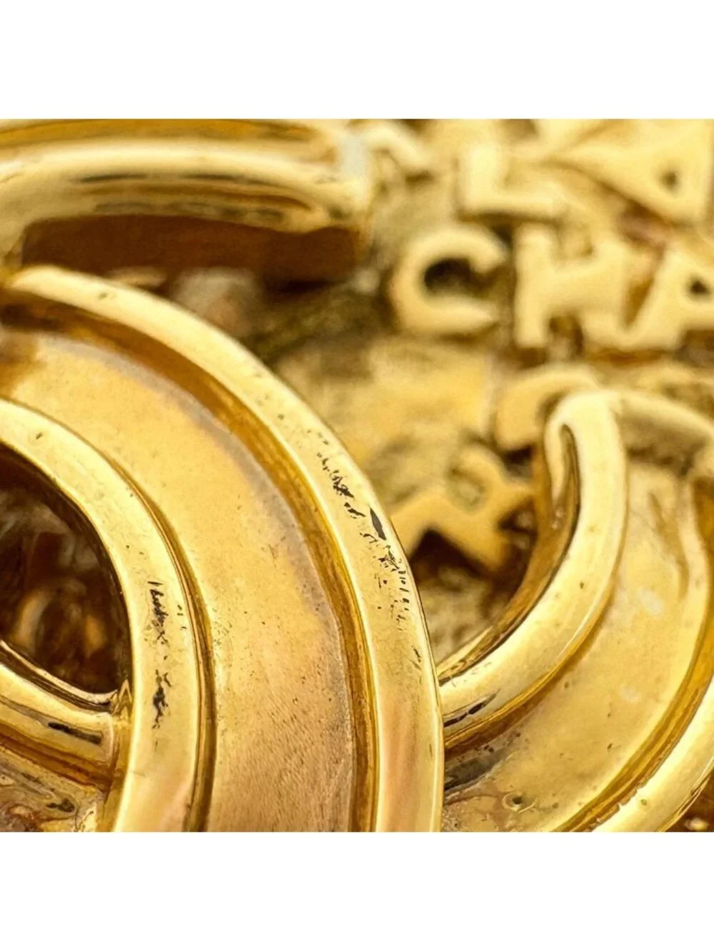 Chanel CC Logo Brooch Gold Plated